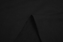 Knitted footer, 3-thread diagonal, 100% cotton, 470 g/m2, Black