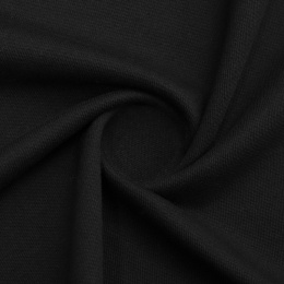 Knitted footer, 3-thread diagonal, 100% cotton, 470 g/m2, Black