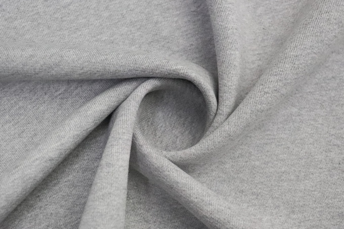 Трикотаж футер 3-х нитка с начёсом стриженный 100% хлопок Серый меланж 50-04