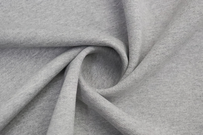 Трикотаж футер 3-х нитка с начёсом стриженный 100% хлопок Серый меланж 50-04