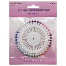 Булавки портновские на диске, упак./ 40 шт., Hobby&Pro 210038 Булавки портновские на диске, упак./ 40 шт., Hobby&Pro 210038