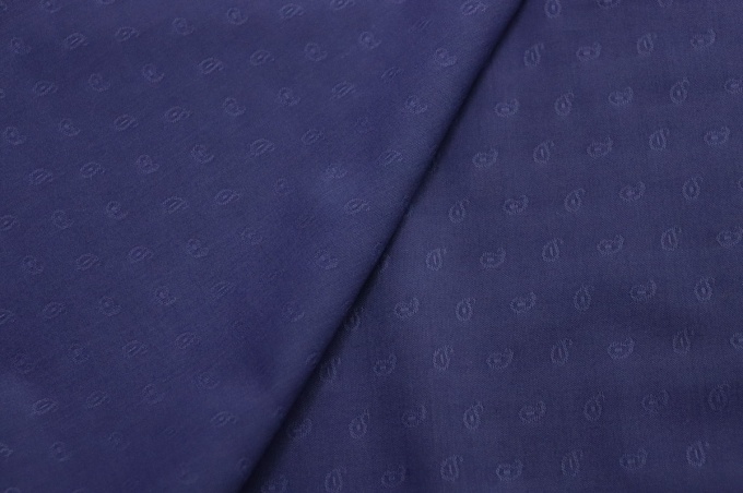 Итальянский плательно-блузочный жаккардовый хлопок синий 