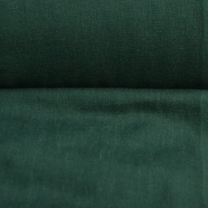 Medium Weight linen with Viscose Stone Washed dark green emerald color