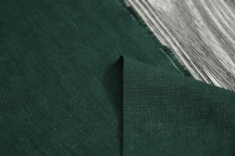 Medium Weight linen with Viscose Stone Washed dark green emerald color