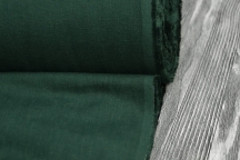 Medium Weight linen with Viscose Stone Washed dark green emerald color