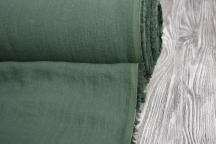 Bottle Green Heavy Washed Linen 260 gsm for Suit & Dress