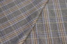 Итальянский костюмный хлопок фланель бежевая клетка