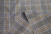Итальянский костюмный хлопок фланель бежевая клетка