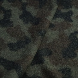 Итальянский плотный шерстяной трикотаж камуфляж