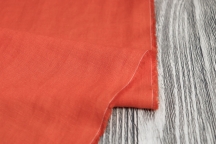 Лён с вискозой плательный ярко-оранжевый с эффектом мятости