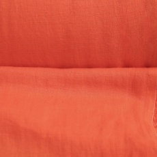 Лён с вискозой плательный ярко-оранжевый с эффектом мятости