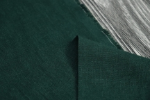Medium Weight linen with Viscose Stone Washed dark green emerald color