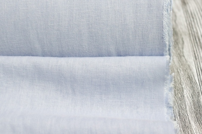 Medium Weight linen with Viscose Stone Washed pastel blue