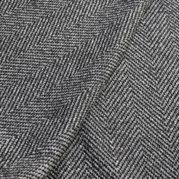 Итальянский плотный трикотаж с шерстью ёлочка серый