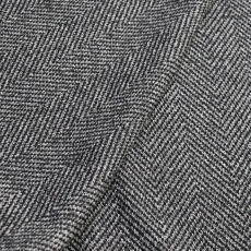 Итальянский плотный шерстяной с хлопком трикотаж  ёлочка серый