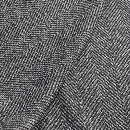Итальянский плотный трикотаж с шерстью ёлочка серый
