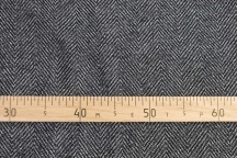 Итальянский плотный шерстяной с хлопком трикотаж  ёлочка серый