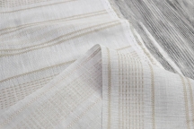 Decorative linen-cotton blend fabric 250 cm natural gray stripe
