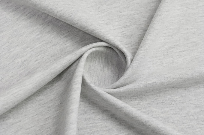 Трикотаж френч терри двухнитка Серый Айс Меланж 50-01