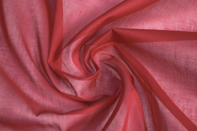 Итальянская хлопковая органза красно-рубиновый