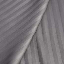 Stripe satin for bed linen 240 cm gray