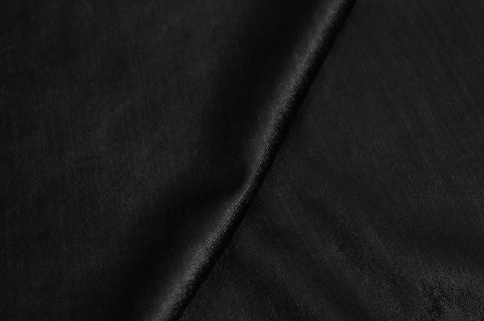 Итальянский хлопковый бархат черный с отливом