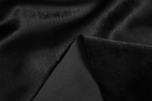 Итальянский хлопковый бархат черный с отливом