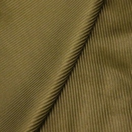 Хлопковый костюмно-плательный вельвет ярко-оливковый