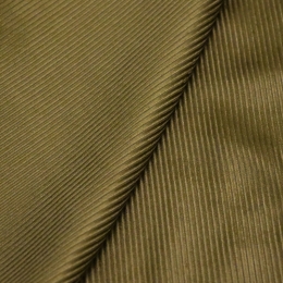 Хлопковый костюмно-плательный вельвет ярко-оливковый