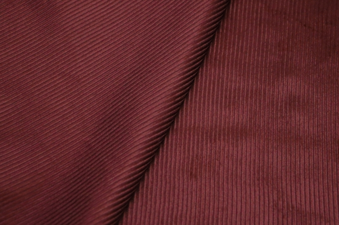 Хлопковый костюмно-плательный вельвет терракотово-бордовый