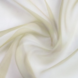 Итальянская шёлковая органза зелено-бежевый