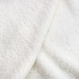 Итальянский шерстяной трикотаж мохер молочный