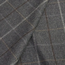 Итальянская пальтовая шерсть серо-коричневая клетка