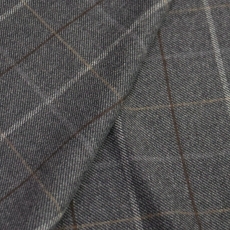 Итальянская пальтовая шерсть серо-коричневая клетка