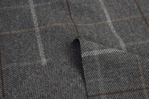 Итальянская пальтовая шерсть серо-коричневая клетка