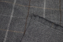 Итальянская пальтовая шерсть серо-коричневая клетка