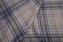 Итальянский плотный трикотаж с шерстью серо-коричнева клетка