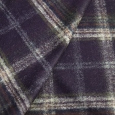 Итальянский шерстяной трикотаж клетка темно-фиолетовый 