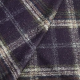 Итальянский шерстяной трикотаж клетка темно-фиолетовый 