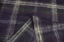 Итальянский шерстяной трикотаж клетка темно-фиолетовый